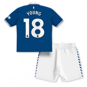 Lacne Dětský Futbalové dres Everton Ashley Young #18 2023-24 Krátky Rukáv - Domáci (+ trenírky)